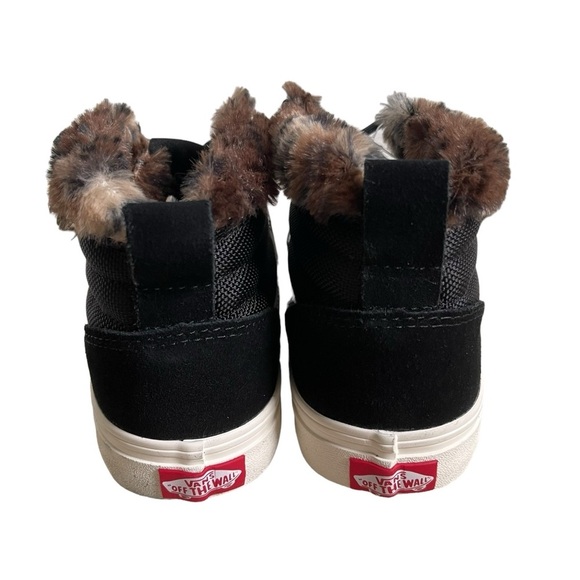 Vans Ward Hi MTE High Top Suede Sneakers Leopard Fur Women’s Size 7.5 Black - Picture 4 of 9